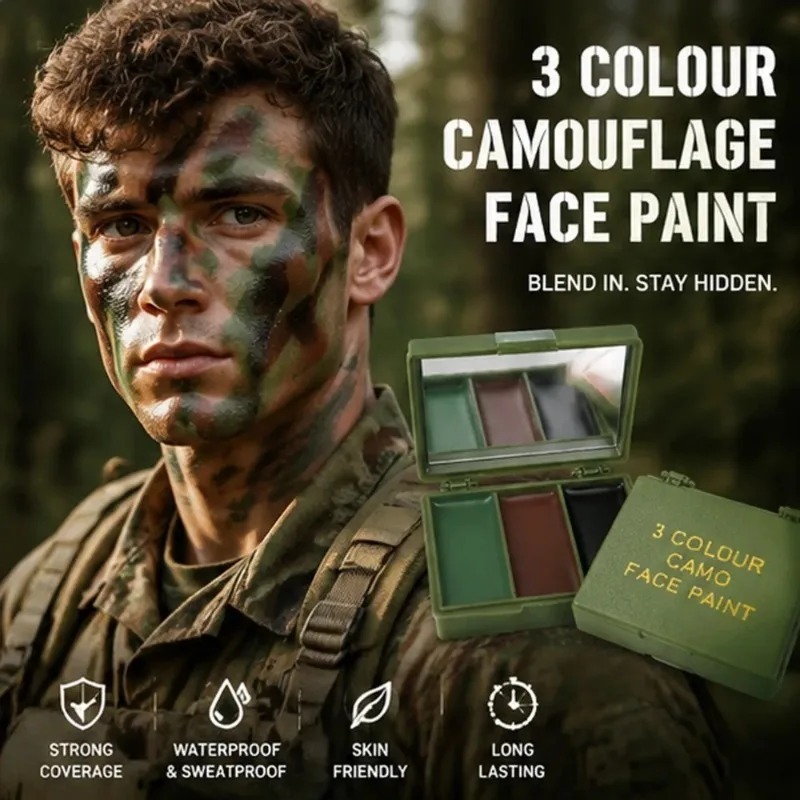 Trucco mimetico a tre colori p - Camo Face Paint recensione e prezzo